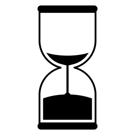 Vector illustration of black sand timer in black