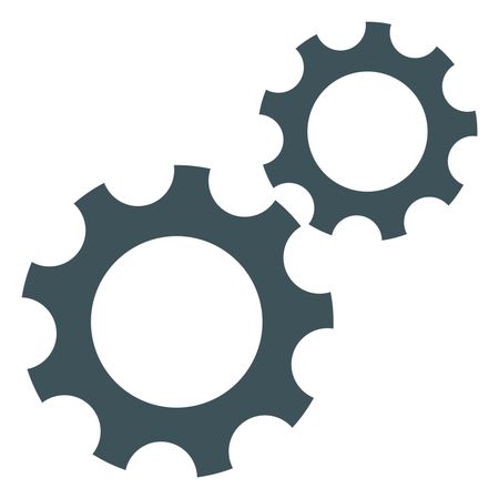 Vector Illustration with Gray Gears Icon