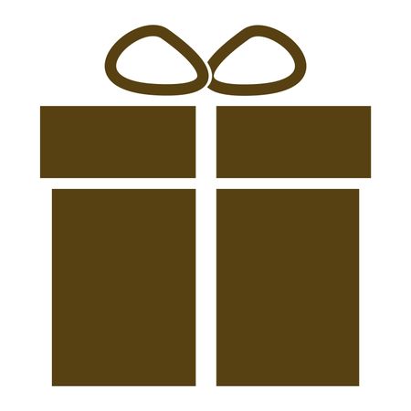 Vector Illustration with Brown Gift Box Icon
