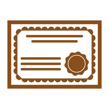 Vector Illustration with Brown Certificate Icon
