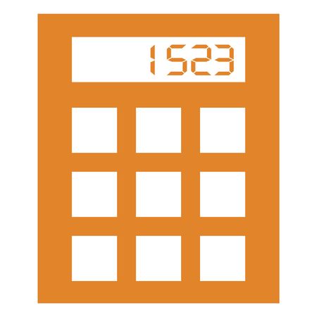 Vector Illustration with Orange Calculator Icon
