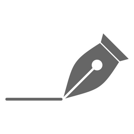 Vector Illustration with Gray Pen Nip Icon
