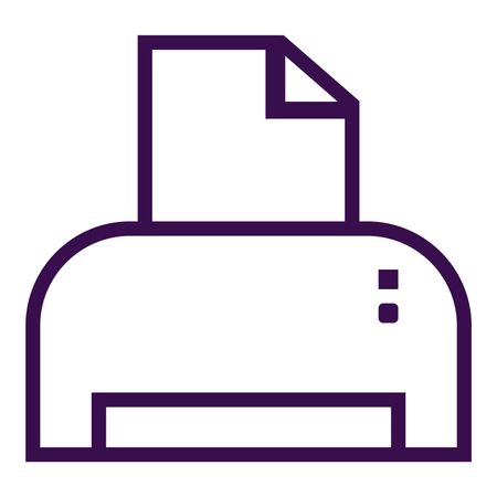 Vector Illustration with Violet Printer Icon
