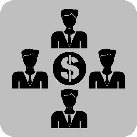 Vector Illustration with Persons with Dollar Icon
