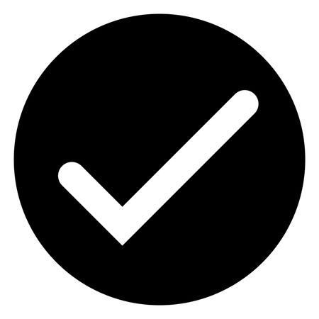 Vector Illustration of Tick mark in circle icon in black
