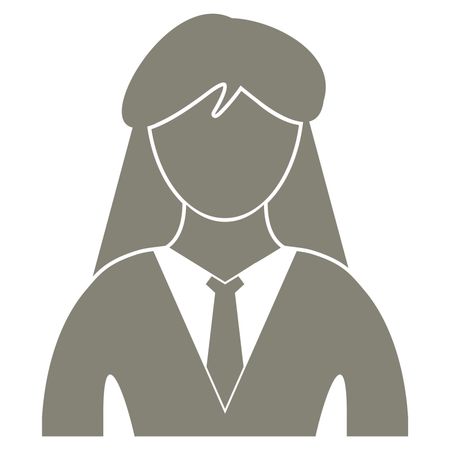 Vector Illustration with Gray Lady Icon
