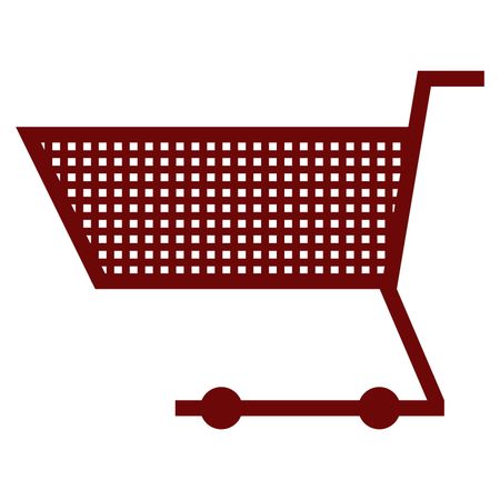 Vector Illustration with Maroon Shopping Cart Icon
