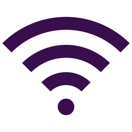 Vector Illustration with Violet Wifi Icon
