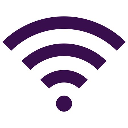 Vector Illustration with Violet Wifi Icon