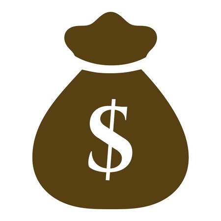 Vector Illustration with Brown Dollar Bag Icon