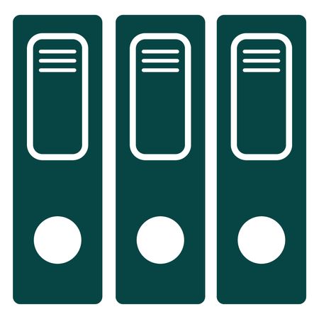 Vector Illustration with Dark Green File Icon
