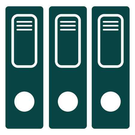 Vector Illustration with Dark Green File Icon