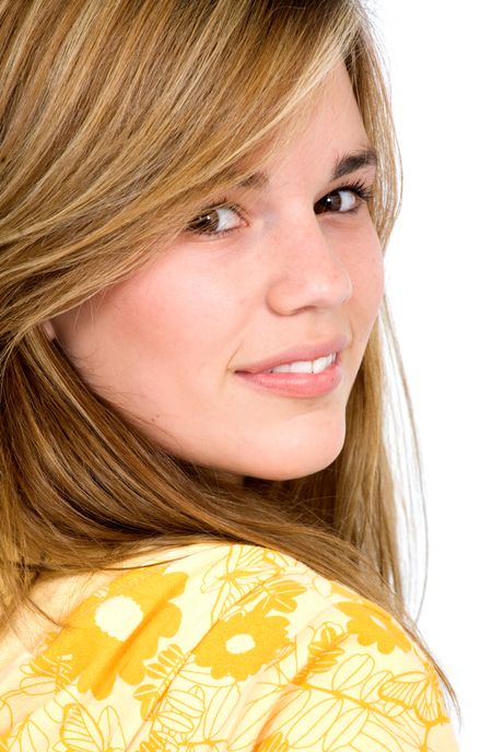 beautiful-young-girl-portrait-yellow-smiling-5643778 beautiful young girl portrait in yellow smiling isolated over a white background