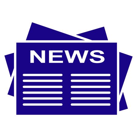 Vector Illustration with Blue News Paper Icon
