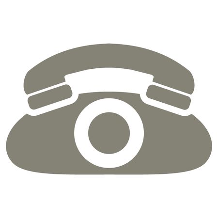 Vector Illustration with Grey Telephone Icon
