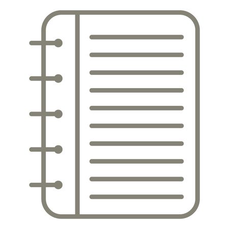 Vector Illustration with Gray Notebook Icon
