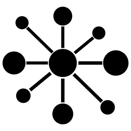 Vector Illustration with Black Molecule Icon
