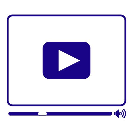 Vector Illustration with Blue Video Player Icon

