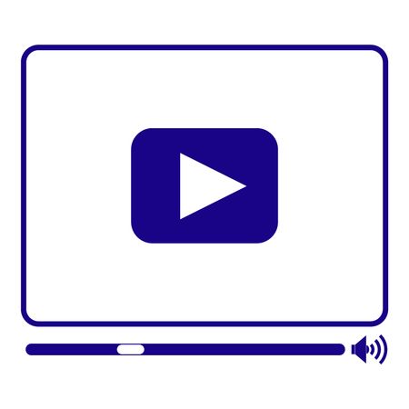 Vector Illustration with Blue Video Player Icon