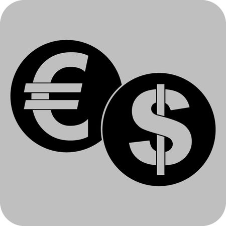 Vector Illustration with Euro & Dollar Icon
