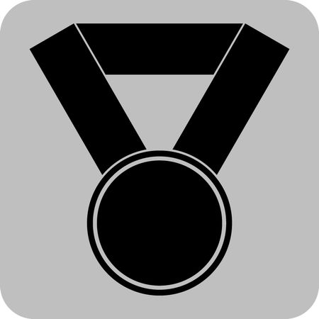 Vector Illustration with Medal Icon black in color
