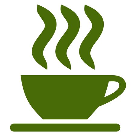 Vector Illustration with Green Coffee Cup Icon
