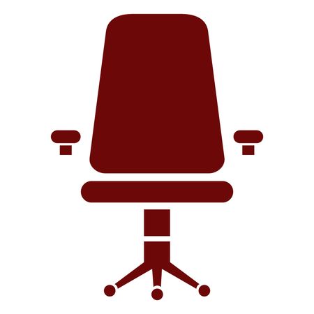 Vector Illustration with Maroon Chair Icon

