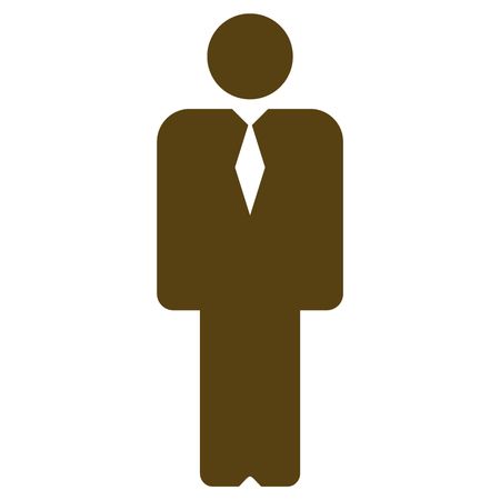 Vector Illustration with Brown Business Man Icon
