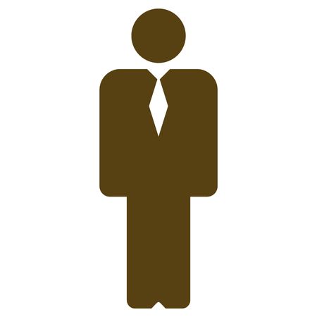 Vector Illustration with Brown Business Man Icon