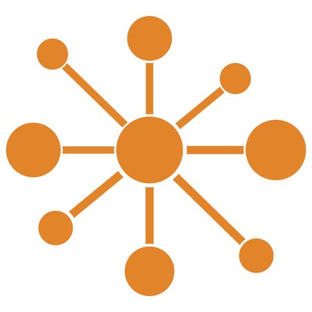 Vector Illustration with Orange Molecule Icon
