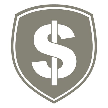 Vector Illustration with Grey Dollar Shield Icon