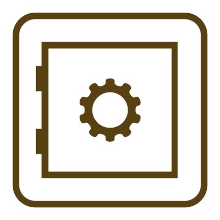 Vector Illustration with Brown Security Devices Icon
