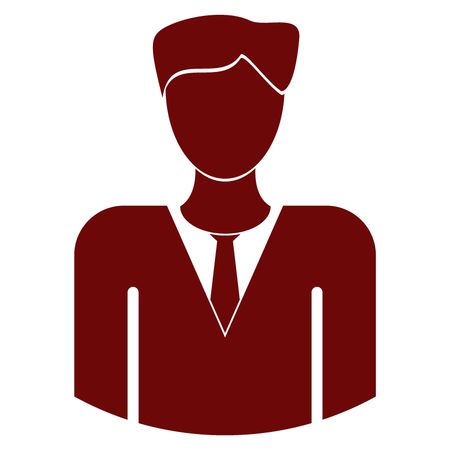 Vector Illustration with Maroon Business Man Icon
