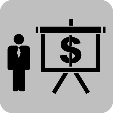 Vector Illustration with Person vs Dollar Icon
