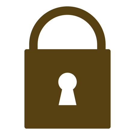 Vector Illustration with Brown Lock Icon
