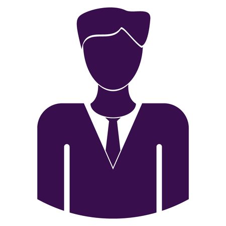 Vector Illustration with Violet Business Man Icon
