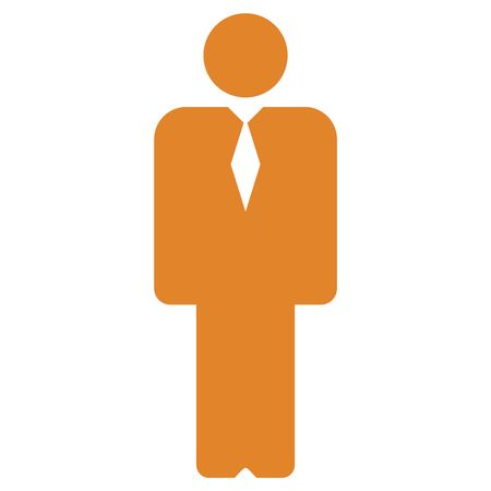 Vector Illustration with Orange Business Man Icon
