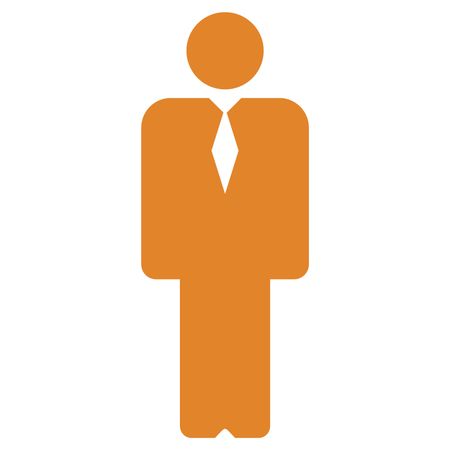 Vector Illustration with Orange Business Man Icon