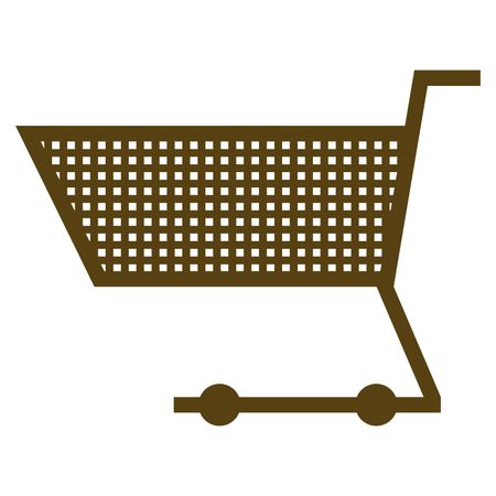 Vector Illustration with Brown Shopping Cart Icon
