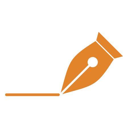 Vector Illustration with Orange Pen Nip Icon
