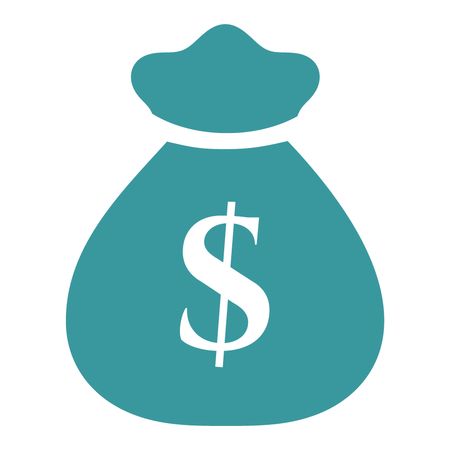 Vector Illustration with Light Blue Dollar Bag Icon
