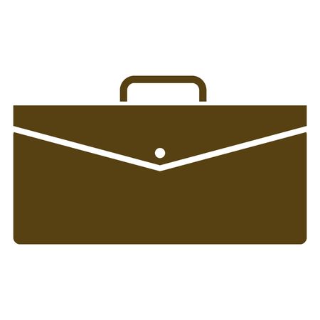 Vector Illustration with Brown Briefcase Icon

