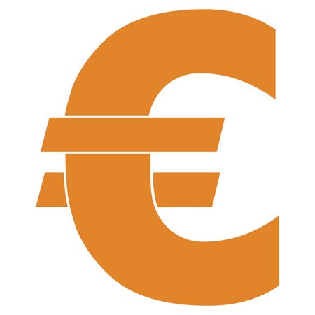 Vector Illustration with Orange Euro Icon
