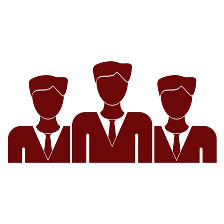 Vector Illustration with Maroon Business Team Icon
