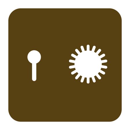 Vector Illustration with Brown Locker Icon

