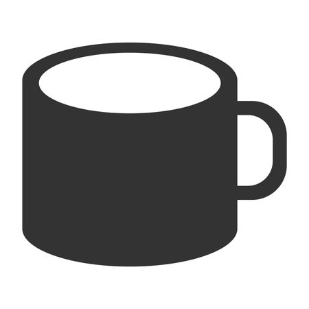 Vector Illustration with Black Mug Icon
