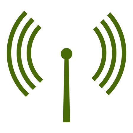 Vector Illustration with Green Antenna Icon
