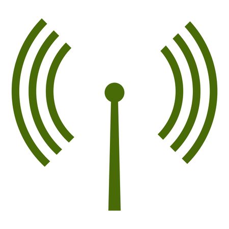 Vector Illustration with Green Antenna Icon