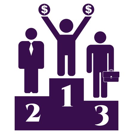 Vector Illustration of Purple Prize Winning Podium Stand Icon