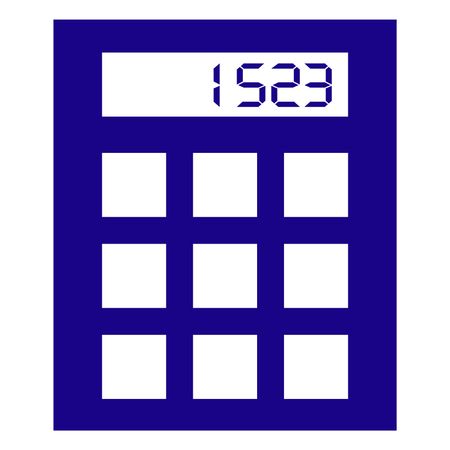 Vector Illustration of Dark Blue Calculator Icon
